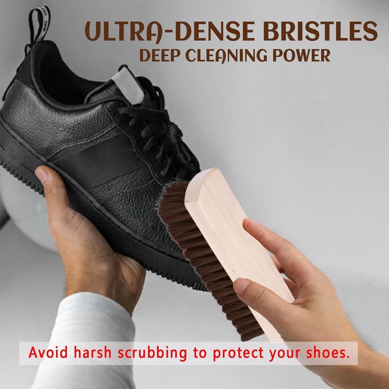 MERAO Shoe Brush Boot,Horse Hair Brush for Leather Suede Brush,Shoe Brushes for Cleaning(2 Pcs) - Image 2